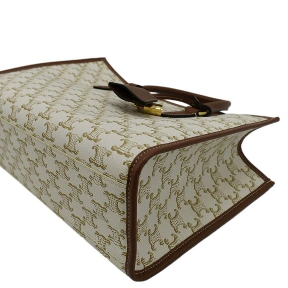 Celine  Horizontal Cabas Triomphe Canvas Tote Cream - Picture 5 of 13